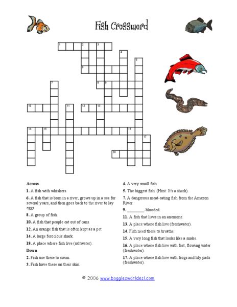 Clinging fish crossword clue - The Crossword Solver found 30 answers to "clinging bloodsucker (5)", 5 letters crossword clue. The Crossword Solver finds answers to classic crosswords and cryptic crossword puzzles. Enter the length or pattern for better results. Click the answer to find similar crossword clues . Enter a Crossword Clue.